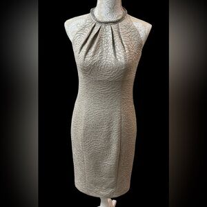 Eliza J dress 
Size 2 
Chic Textured Sleeveless gold and silver